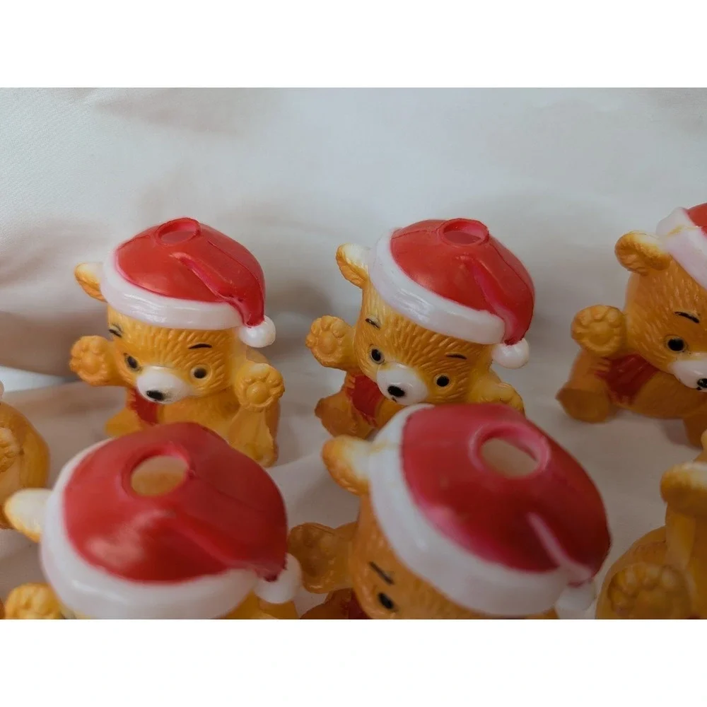 Christmas Teddy Bear String Light Covers Plastic Lot of‎ 10